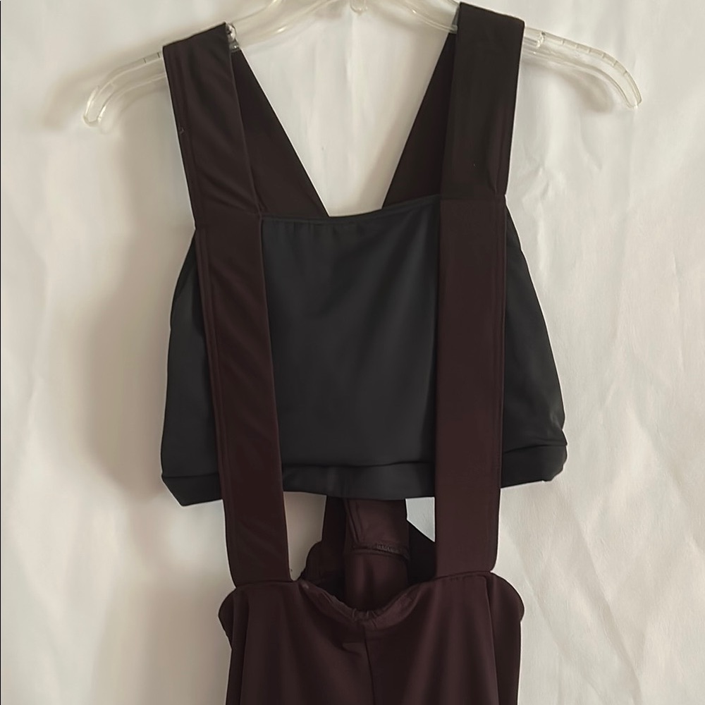 Weissman Solid Black Women's XL One Piece Jumper Overall Style Pants Open Middle - Picture 3 of 7